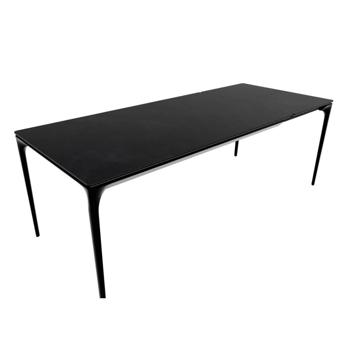 Table à rallonge 160/220cm SILHOUETTE Calligaris noir oxyde-pied noir opaque