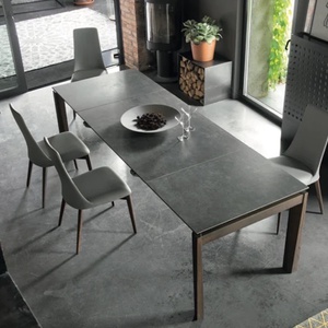 Table à rallonge 160/220x90cm DELTA Calligaris céramique plomb-gris opaque