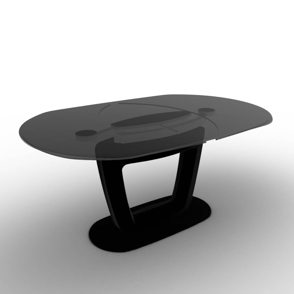 Table à rallonge 165/270cm ORBITAL Calligaris verre trempé gris fumé