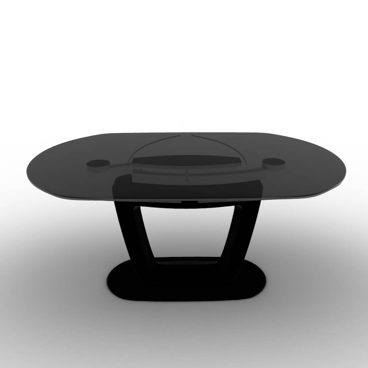 Table à rallonge 165/270cm ORBITAL Calligaris verre trempé gris fumé