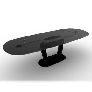 Table à rallonge 165/270cm ORBITAL Calligaris verre trempé gris fumé