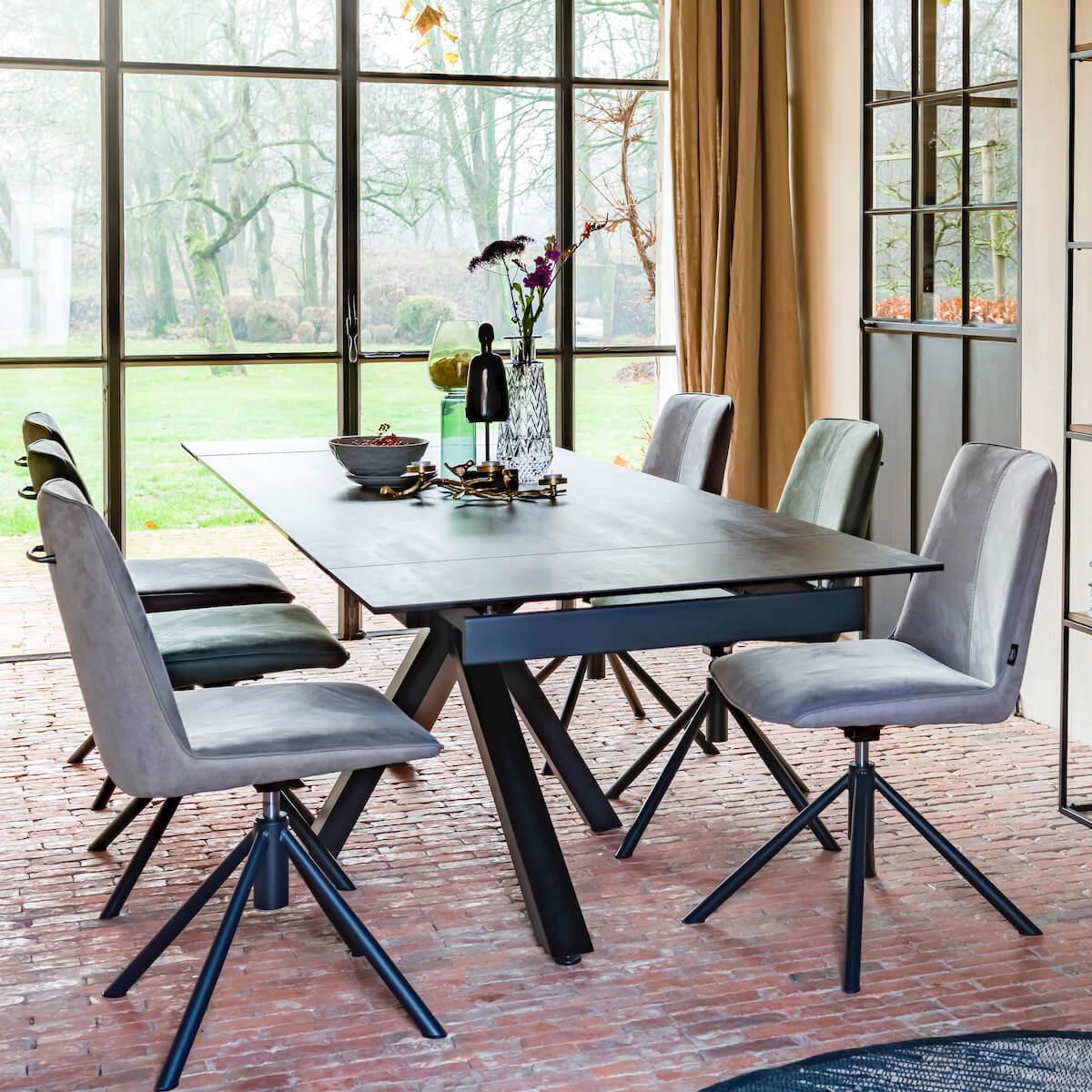 Table à rallonge  170/250x77x90cm MULTI Henders & Hazel anthracite