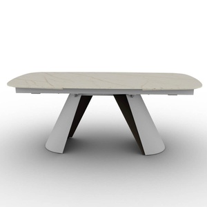 Table à rallonge 200/248/296x100cm APIAN Calligaris céramique marbre statuaire or