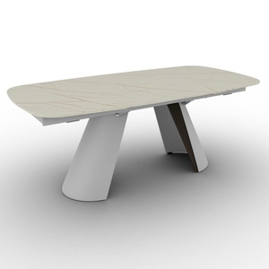 Table à rallonge 200/248/296x100cm APIAN Calligaris céramique marbre statuaire or