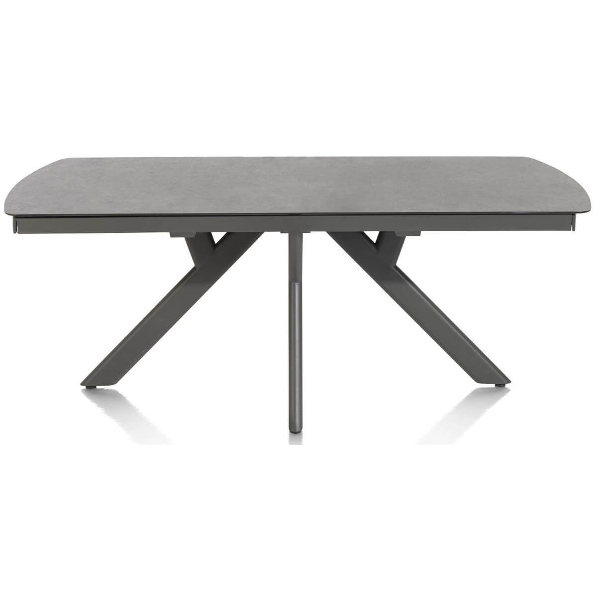Table à rallonge 200 (+80)x 100cm VEGAS Henders & Hazel céramique sur verre anthracite