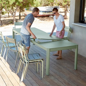 Table à rallonge XL 149/299x100cm RIBAMBELLE Fermob bleu acapulco