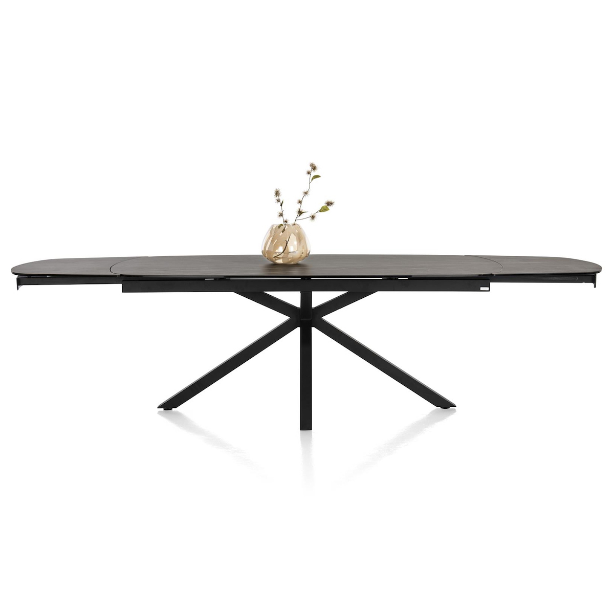 Table à rallonges 100x200(+2x50)cm MONTELLO Xooon céramique anthracite