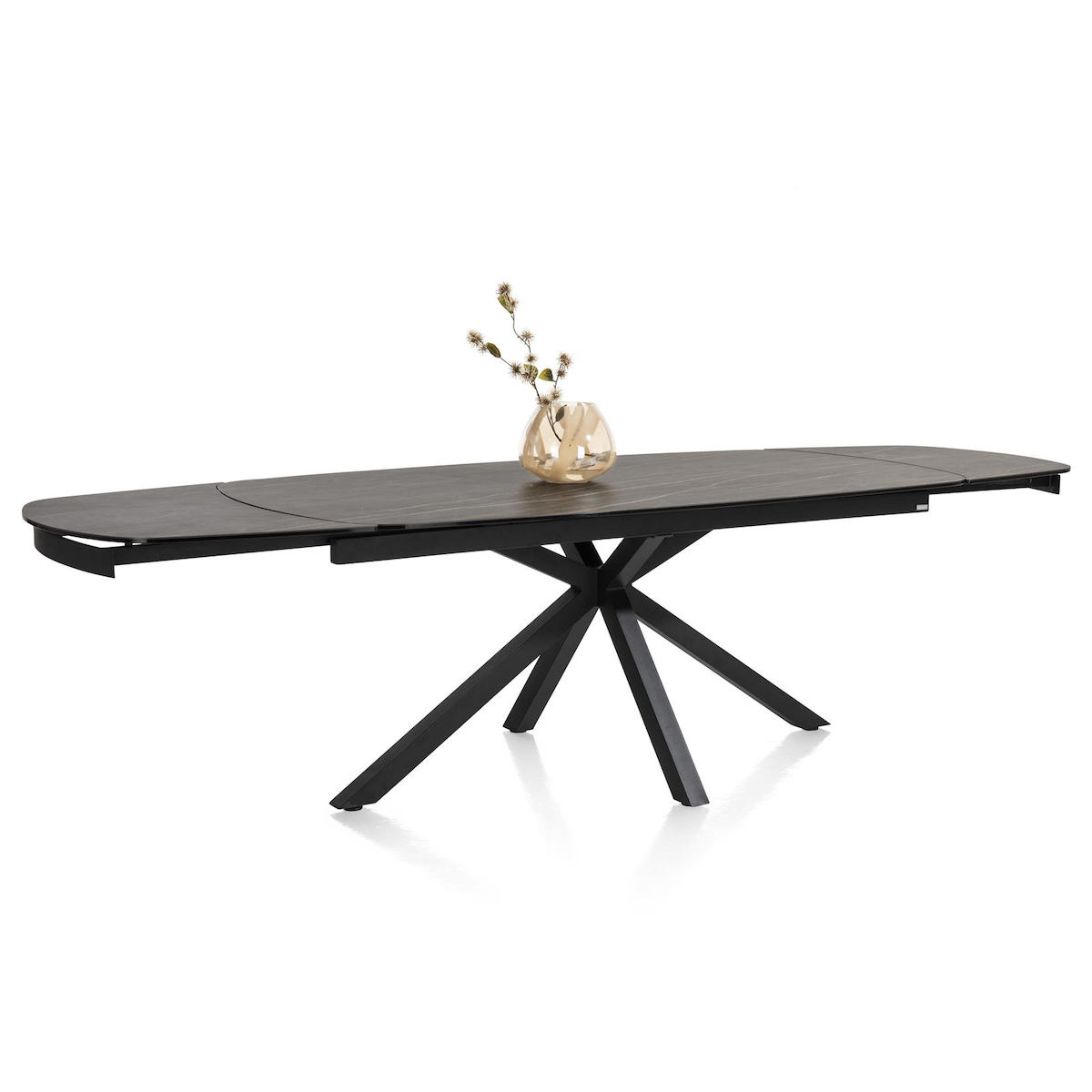 Table à rallonges 100x200(+2x50)cm MONTELLO Xooon céramique anthracite