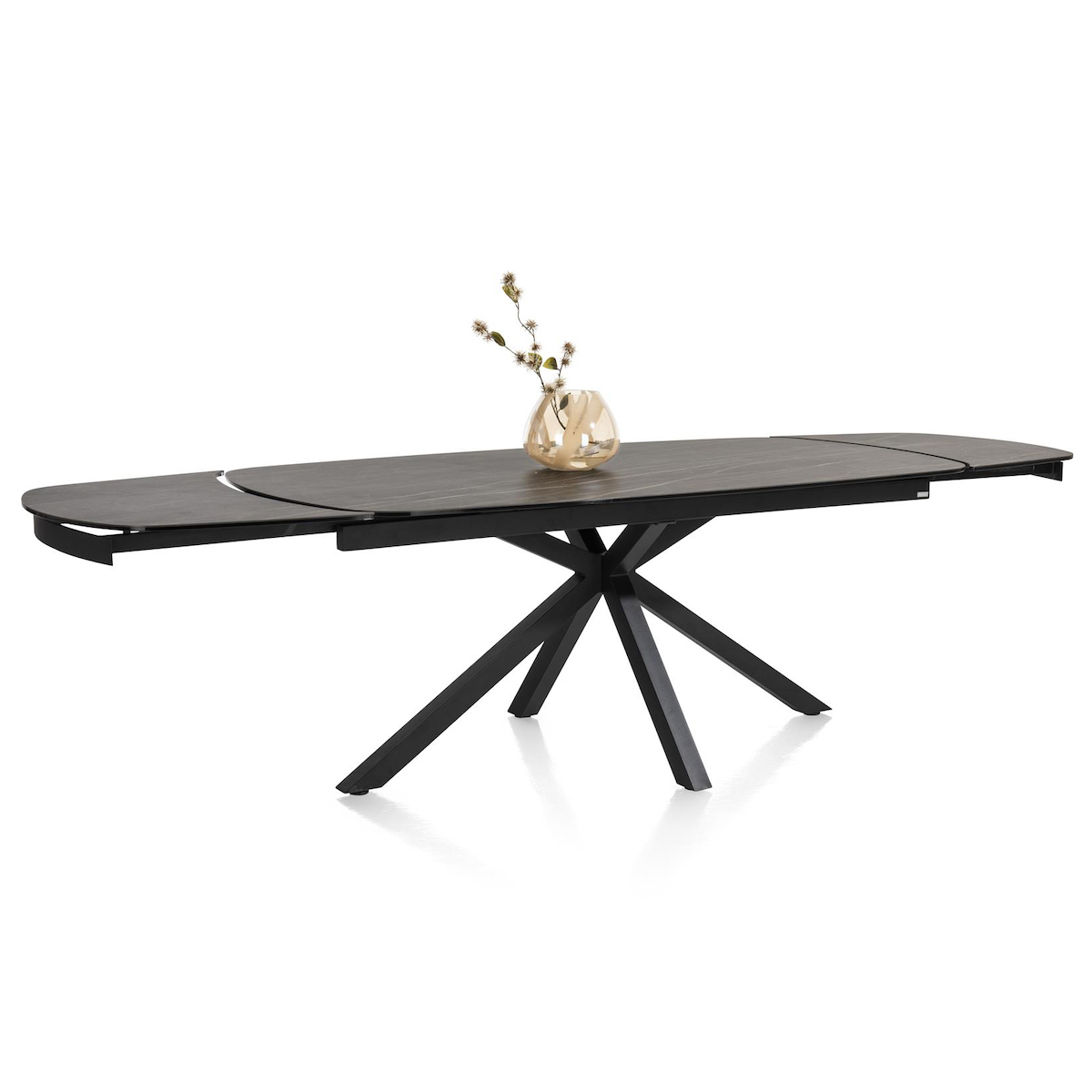 Table à rallonges 100x200(+2x50)cm MONTELLO Xooon céramique anthracite
