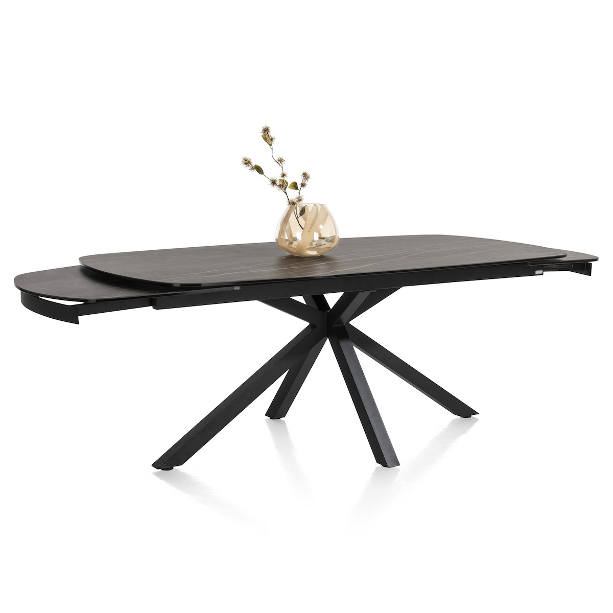 Table à rallonges 100x200(+2x50)cm MONTELLO Xooon céramique anthracite