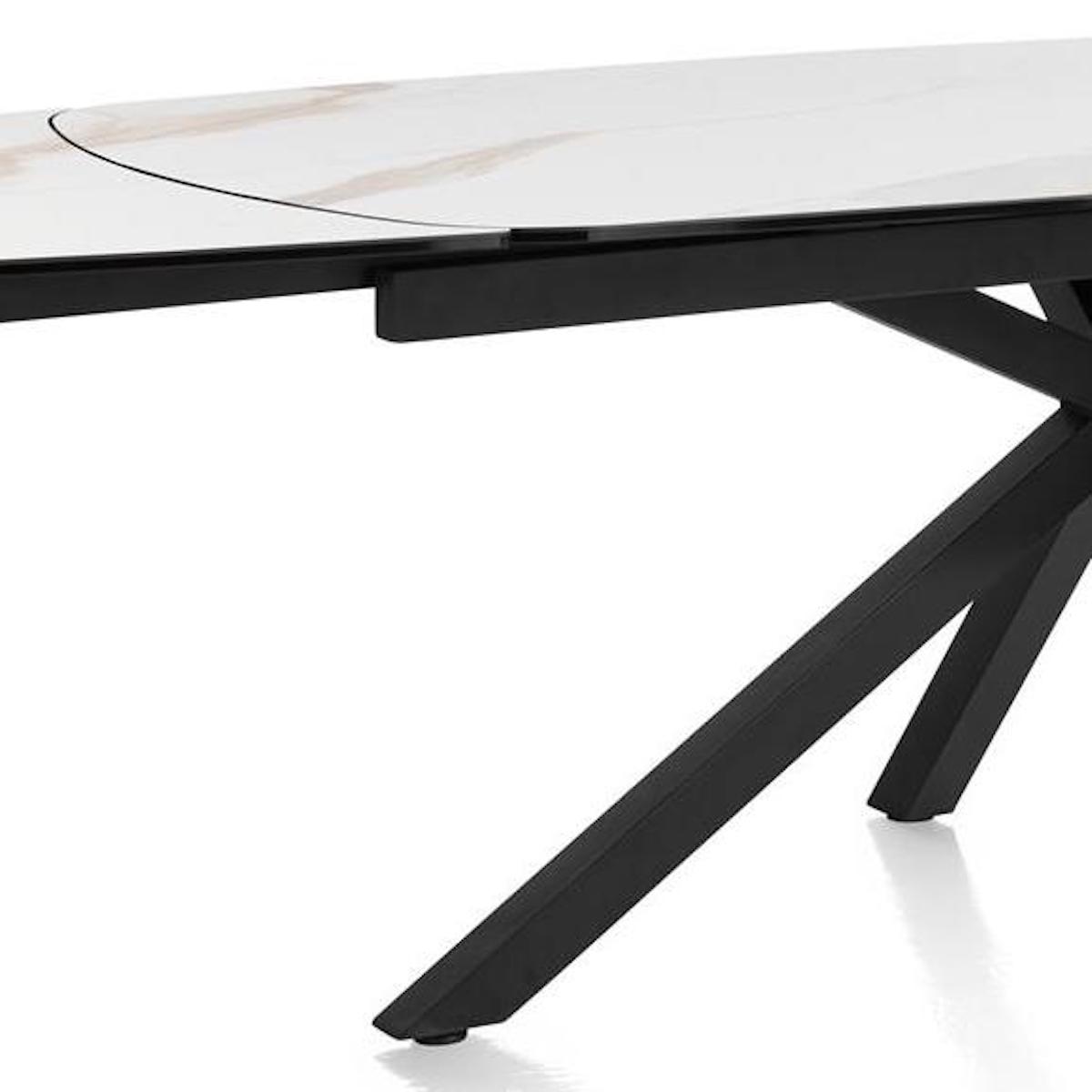 Table à rallonges 100x200(+2x50)cm  MONTELLO Xooon céramique blanche
