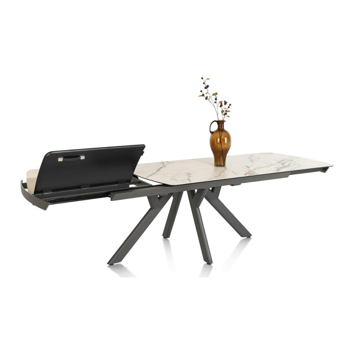Table à rallonges 170(+60) x 100cm VEGAS Henders & Hazel marble blanc