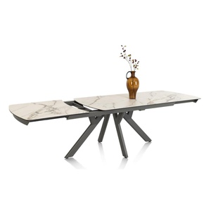 Table à rallonges 170(+60) x 100cm VEGAS Henders & Hazel marble blanc