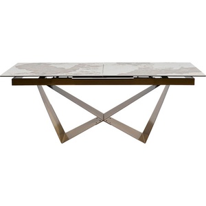 Table à rallonges 200(+60)x100cm CONNESSO Kare Design laiton