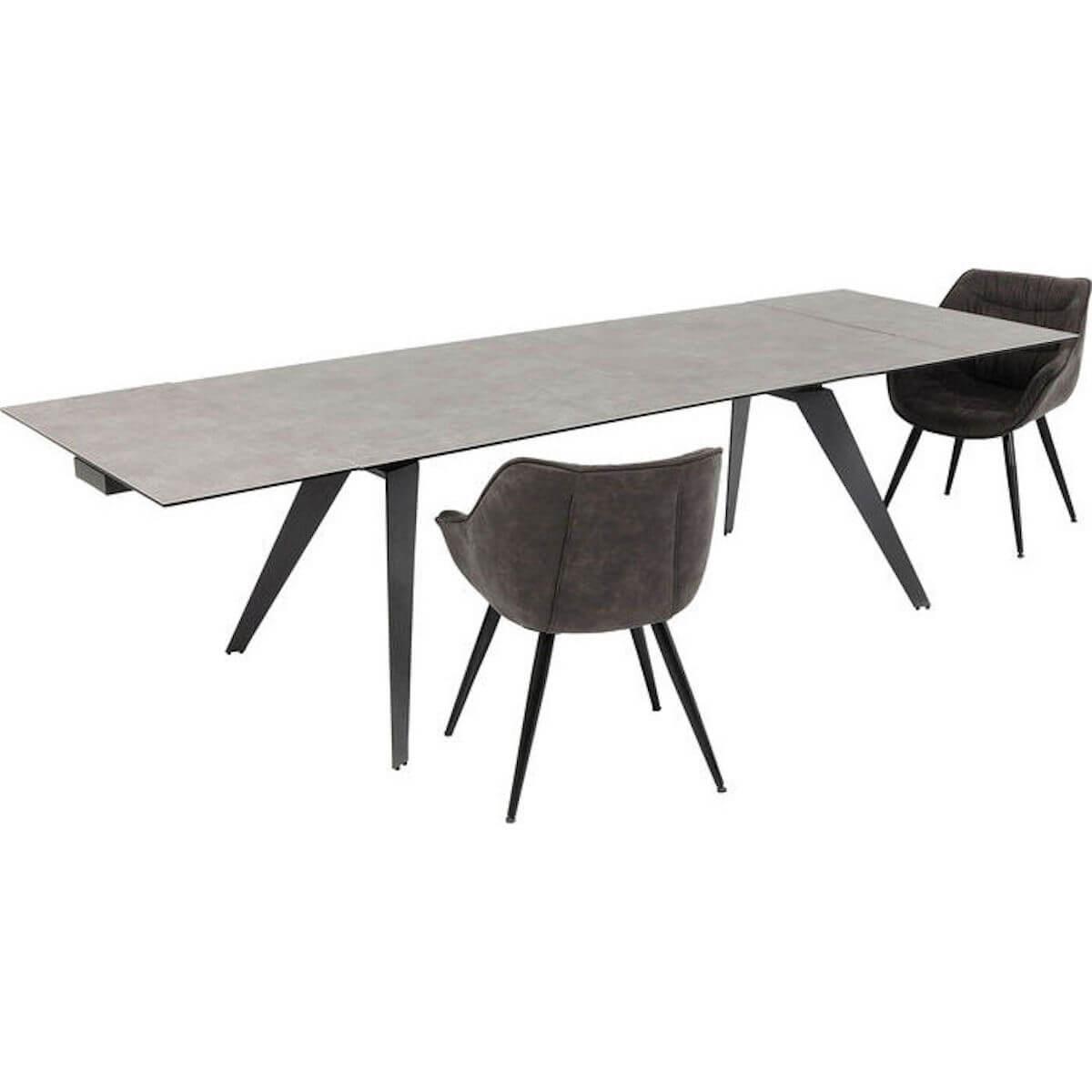 Table à rallonges 200/45+45)x100cm AMSTERDAM Kare Design foncé