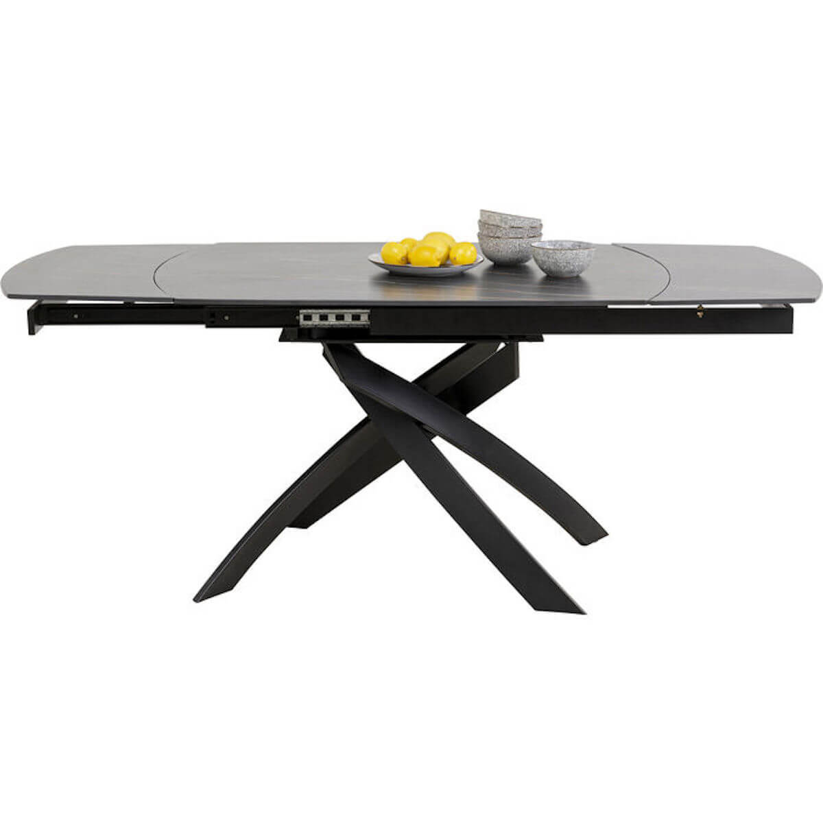 Table à rallonges TWIST Kare Design noir 120(30+30)X90cm