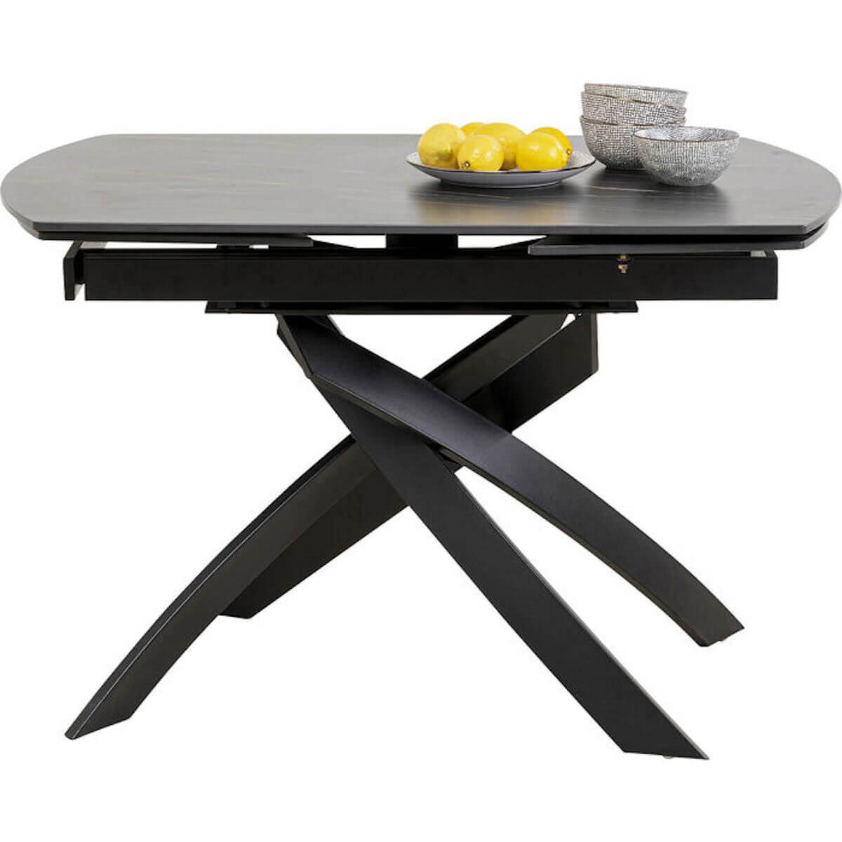 Table à rallonges TWIST Kare Design noir 120(30+30)X90cm