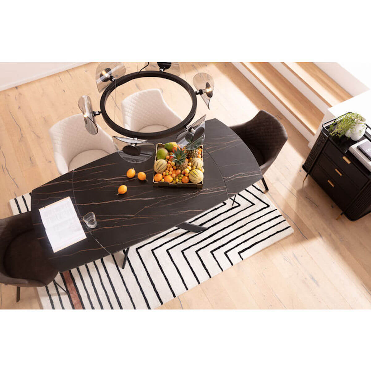 Table à rallonges TWIST Kare Design noir 120(30+30)X90cm