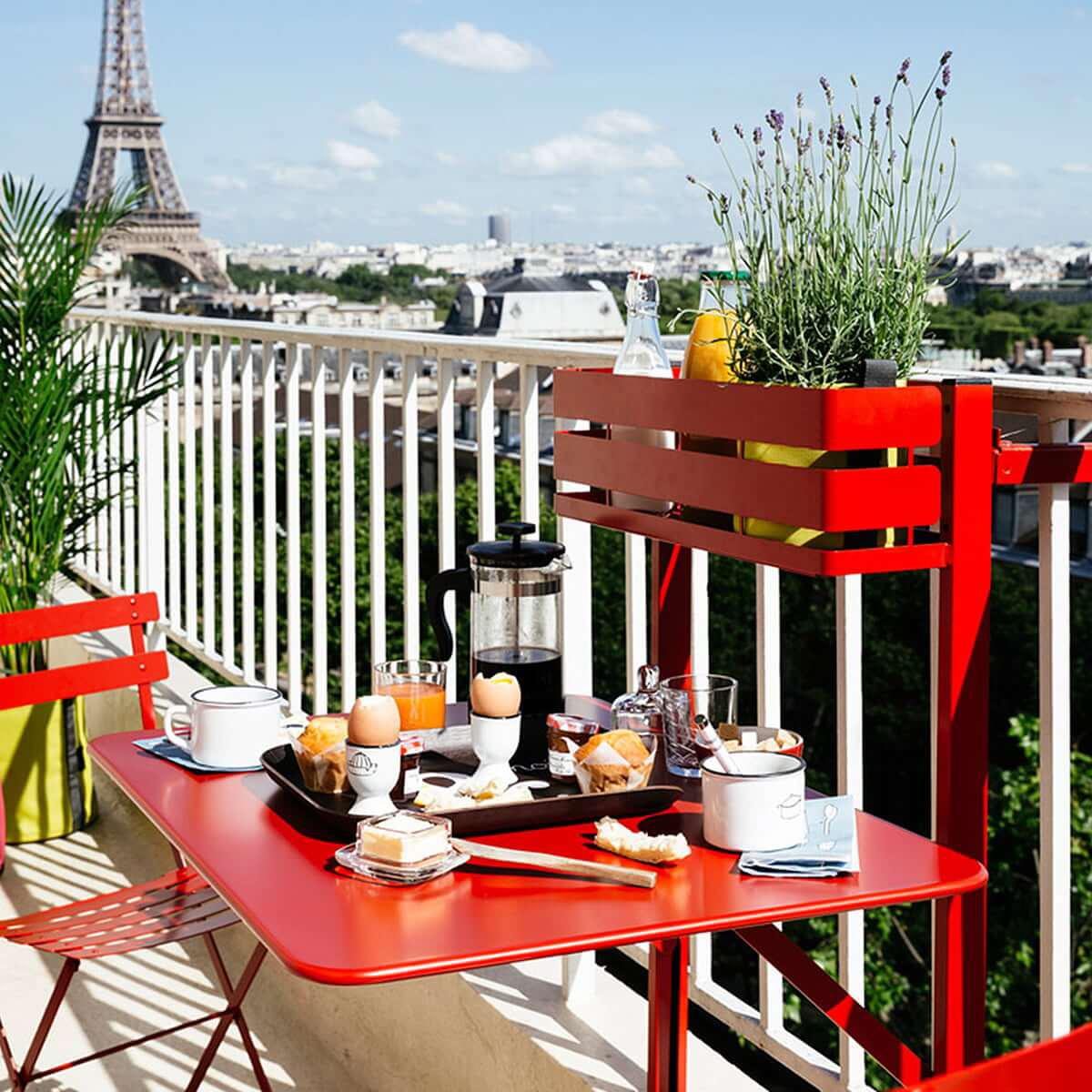 Table balcon BISTRO Fermob rouge piment
