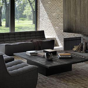 Table basse 120x170cm TABWA BLOK Ethnicraft teck noir