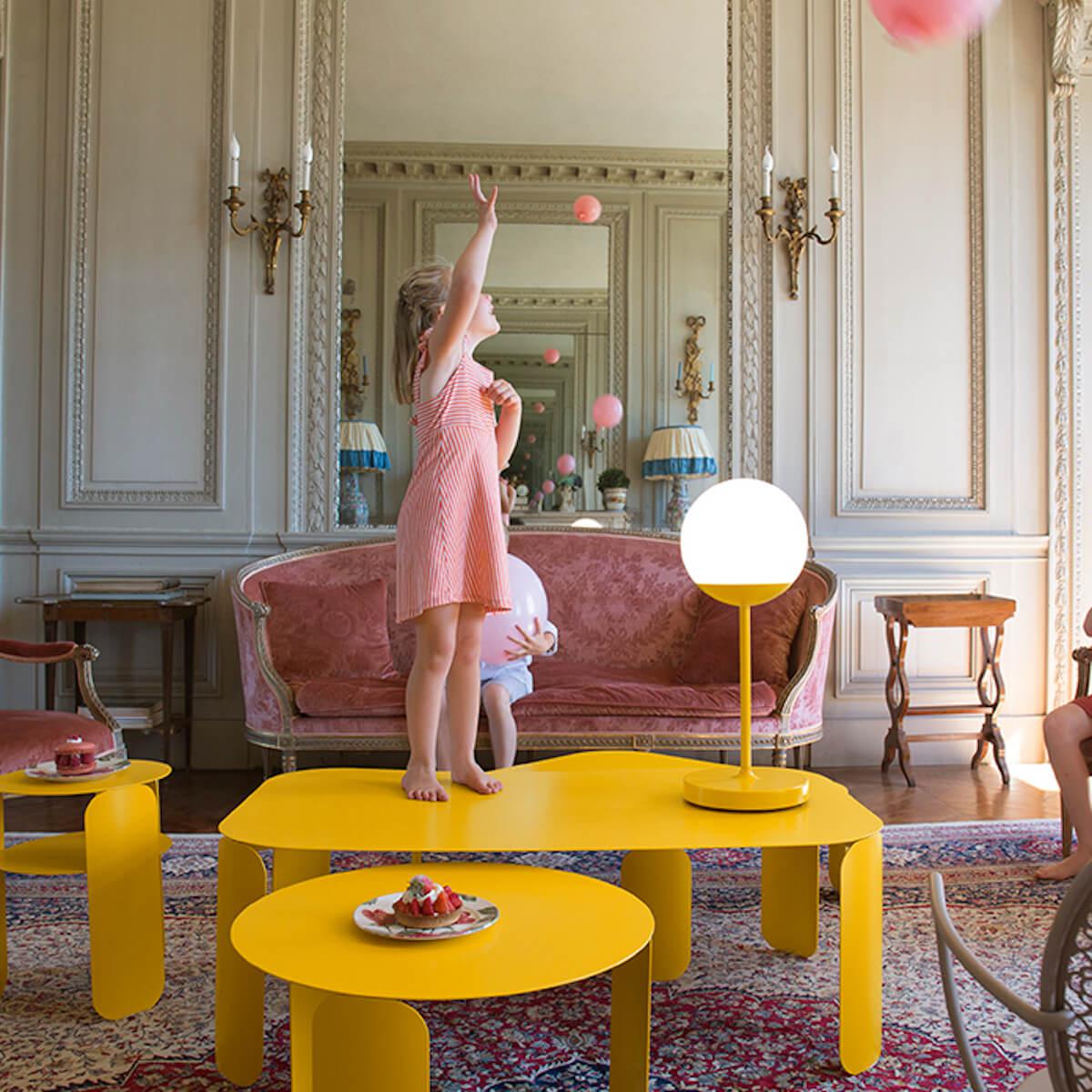 Table basse 120x70cm 42H BEBOP Fermob rose praline