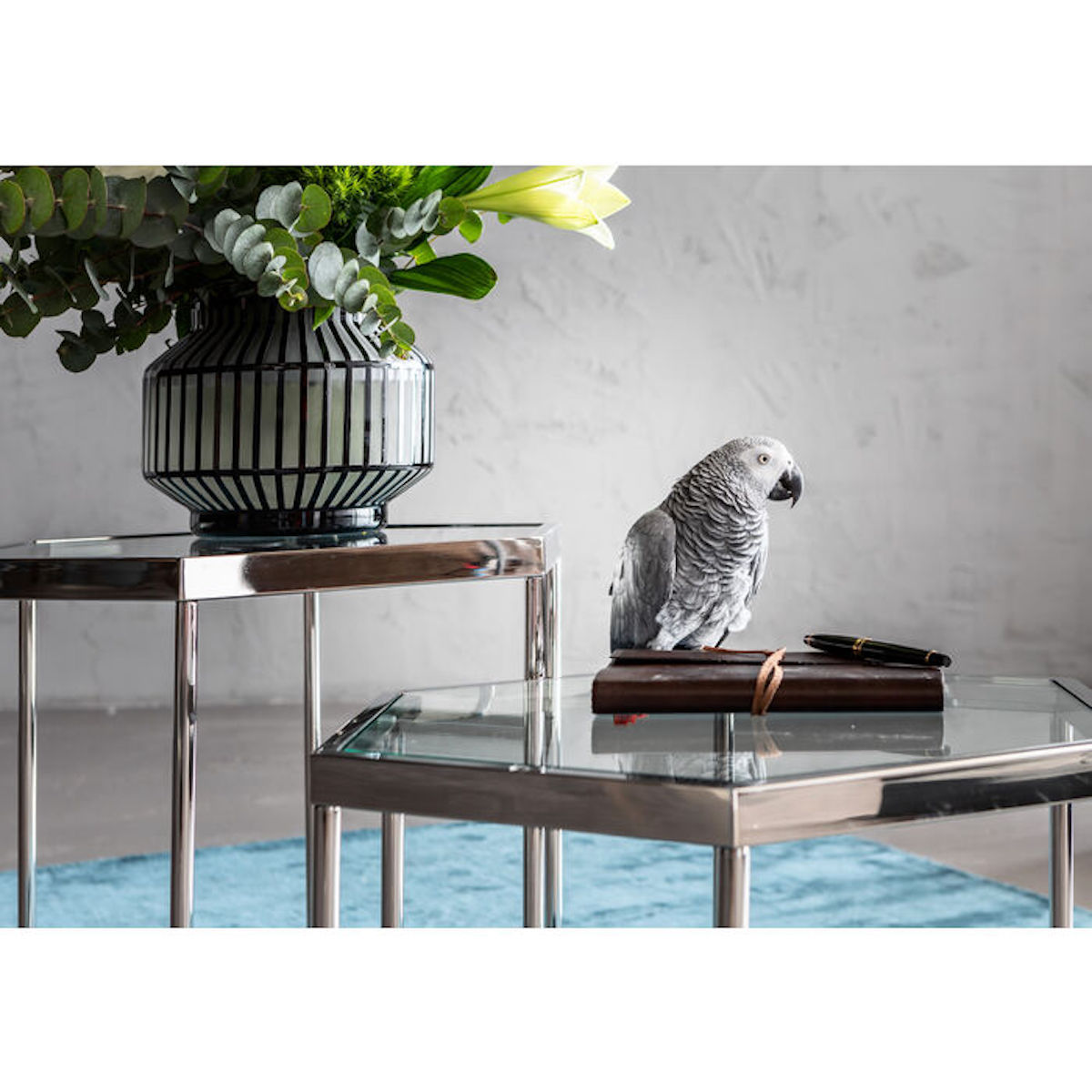 Table basse 45cm COMB KARE DESIGN argenté