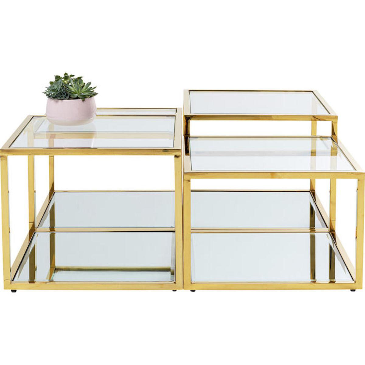 Table basse 4pcs ORION Kare Design doré
