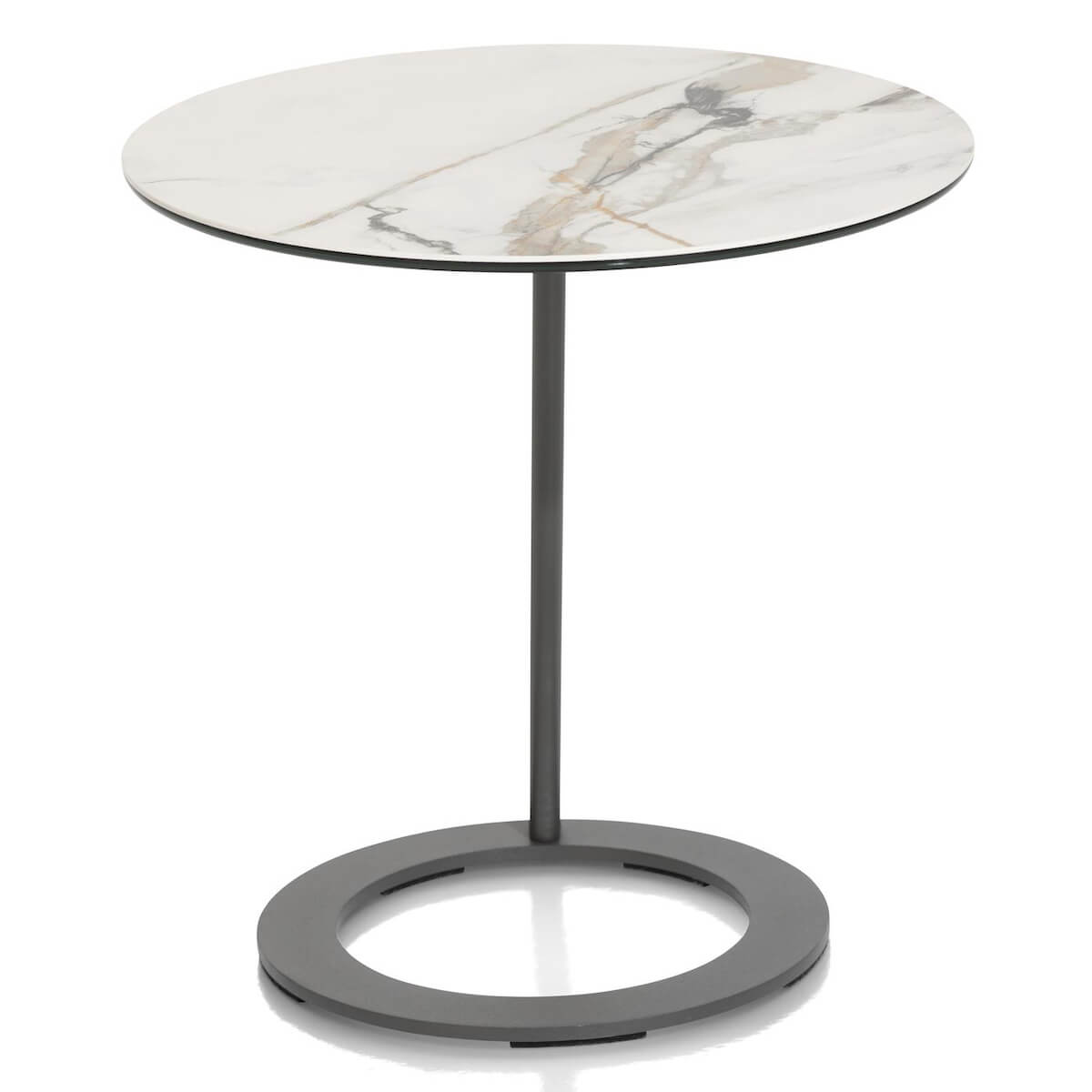 Table basse 50x50cm VEGAS Henders & Hazel céramique imitation marbre blanc