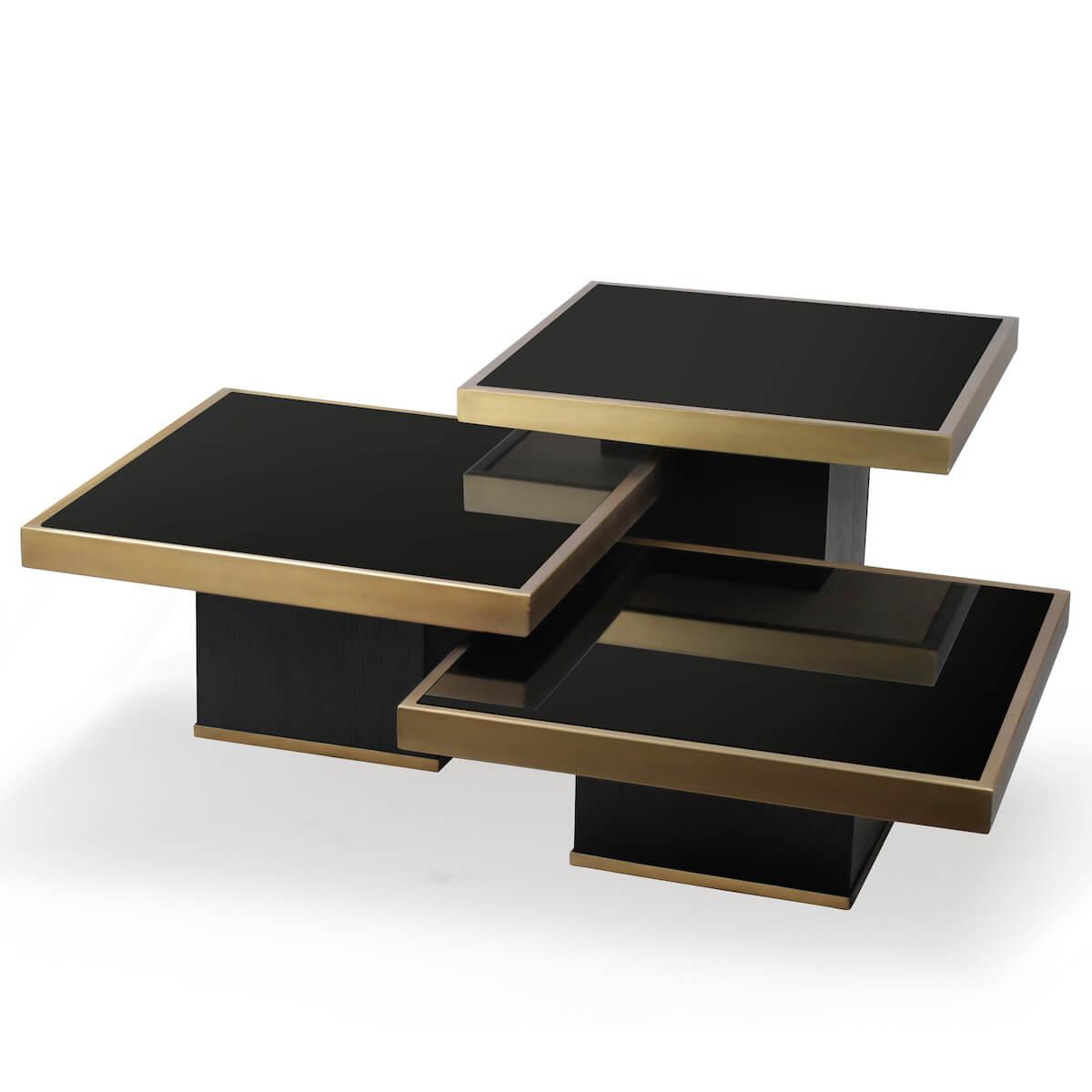 Table basse 61x61cm H38cm TRIFECTA Ethnicraft Charcoal