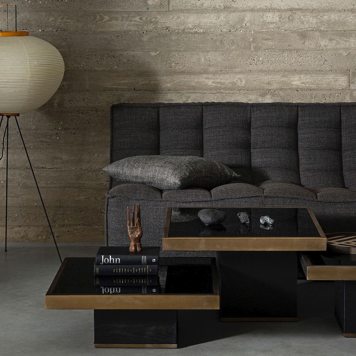 Table basse 61x61cm H38cm TRIFECTA Ethnicraft Charcoal