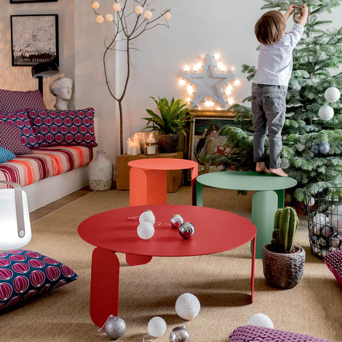 Table basse 80cm BEBOP Fermob gris métal