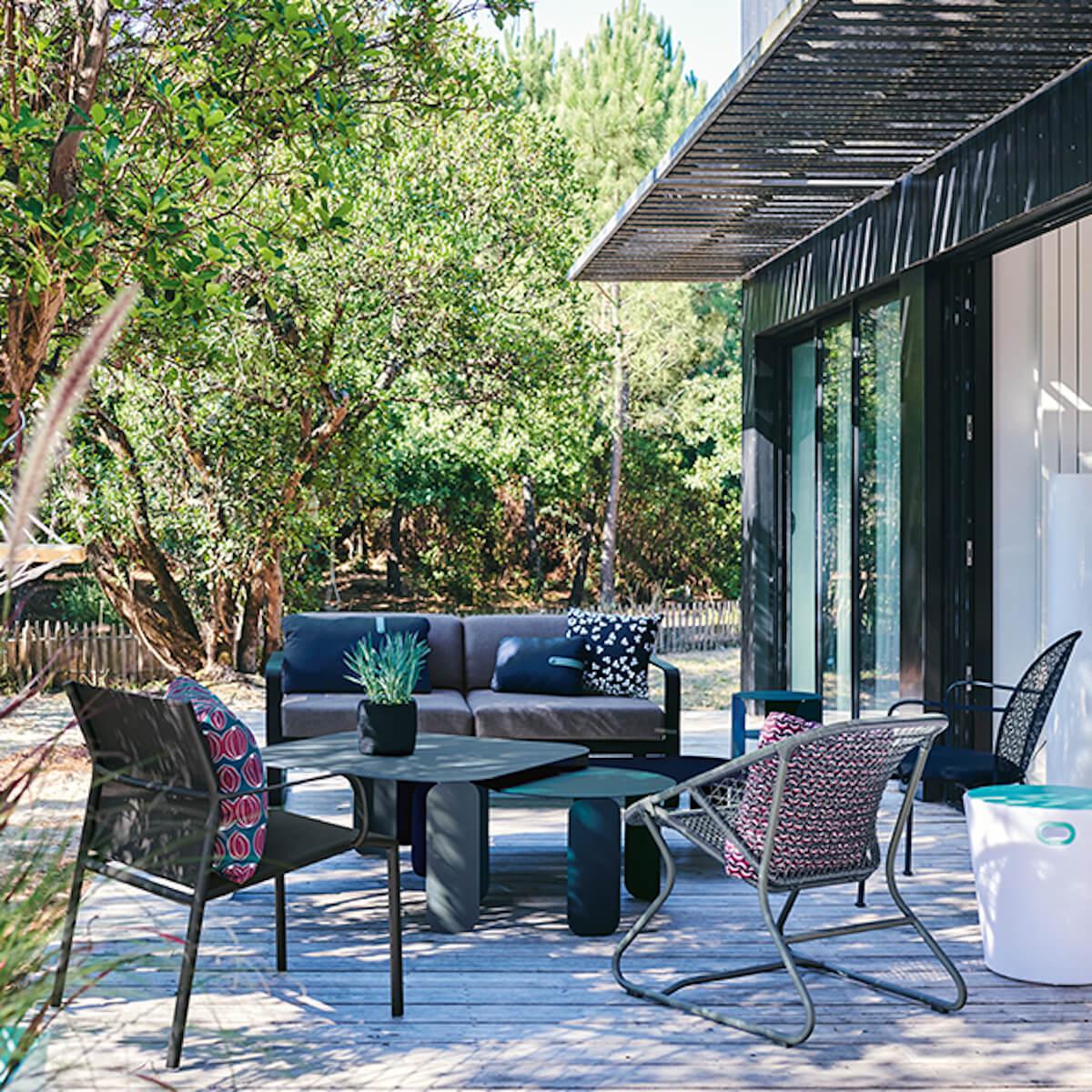 Table basse 80cm BEBOP Fermob gris métal