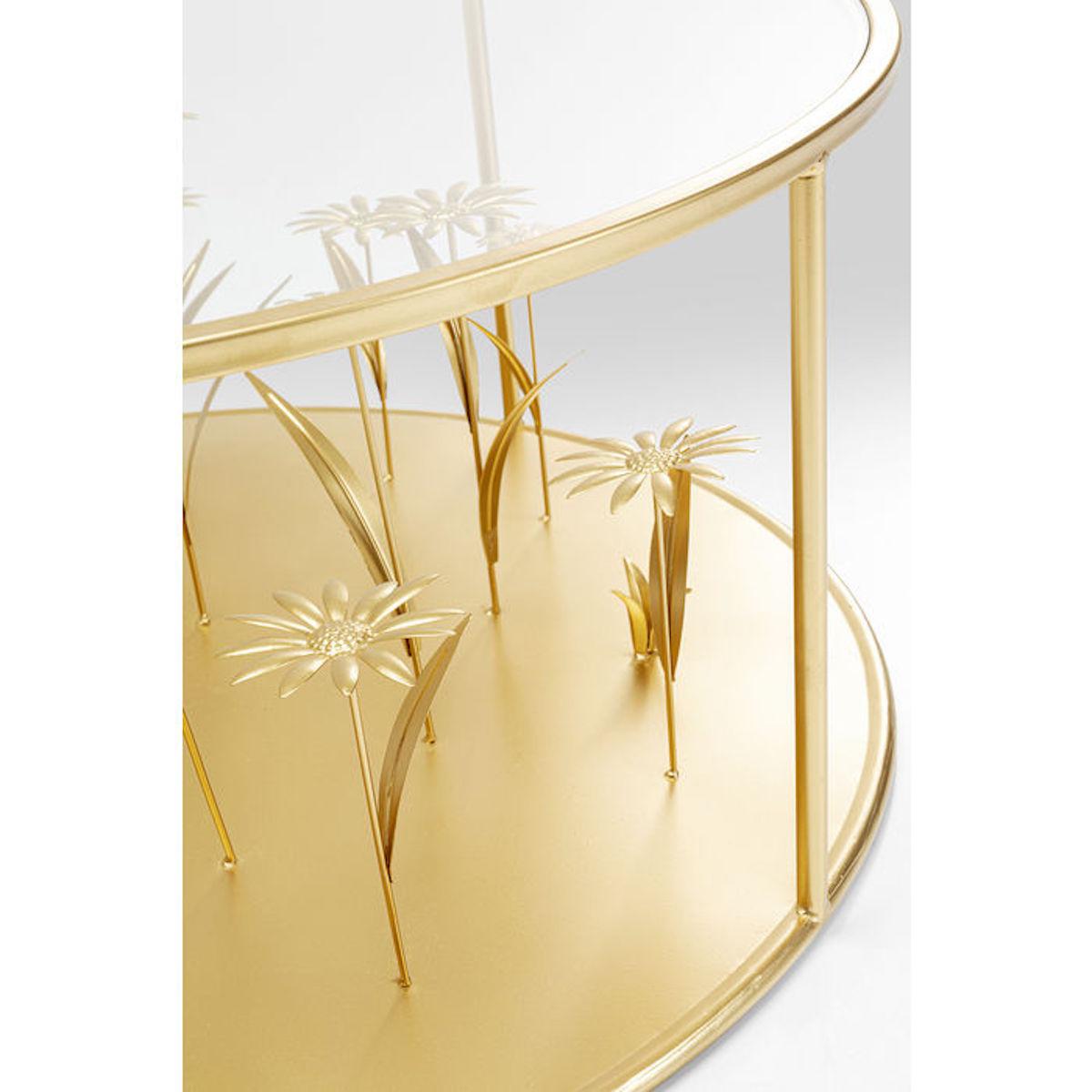 Table basse 80cm FLOWER MEADOW Kared Design doré