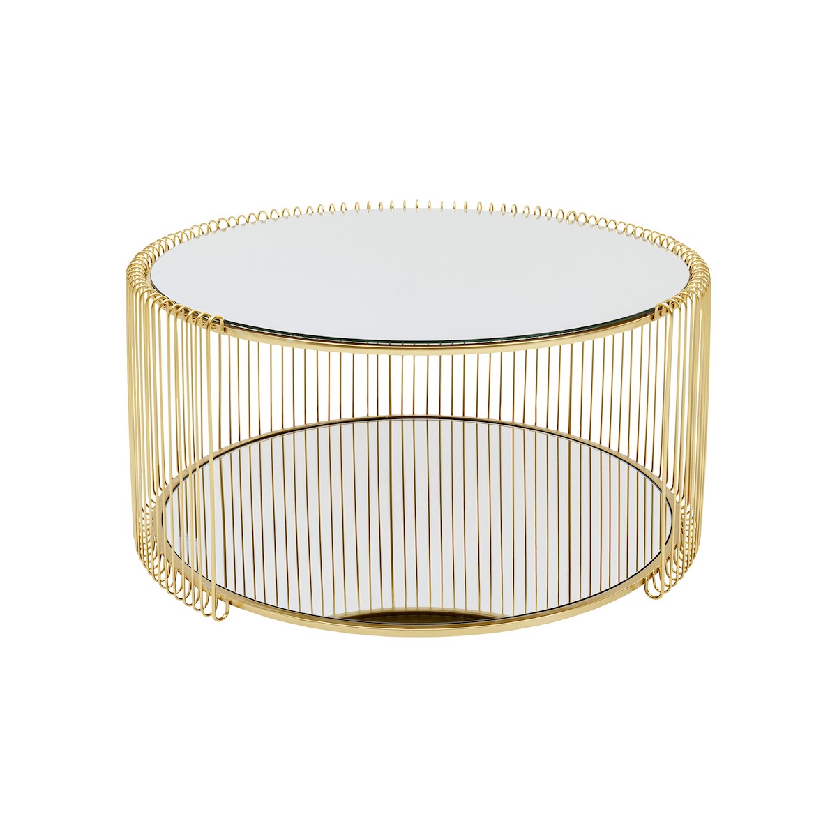 Table basse 80cm Wire Double Kare Design laiton