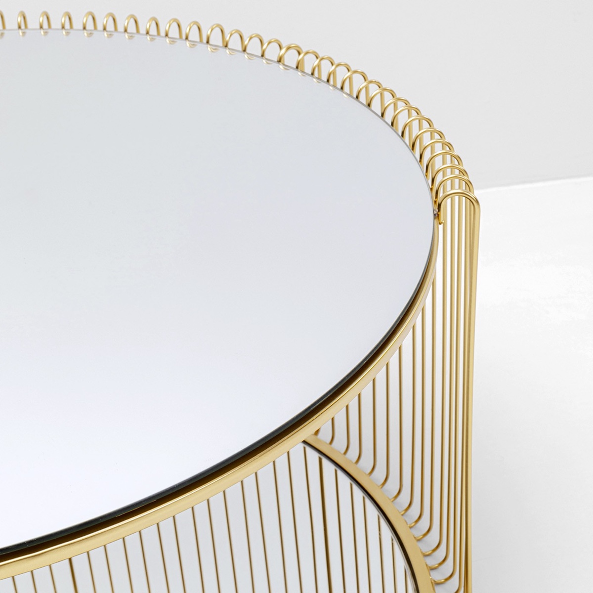 Table basse 80cm Wire Double Kare Design laiton