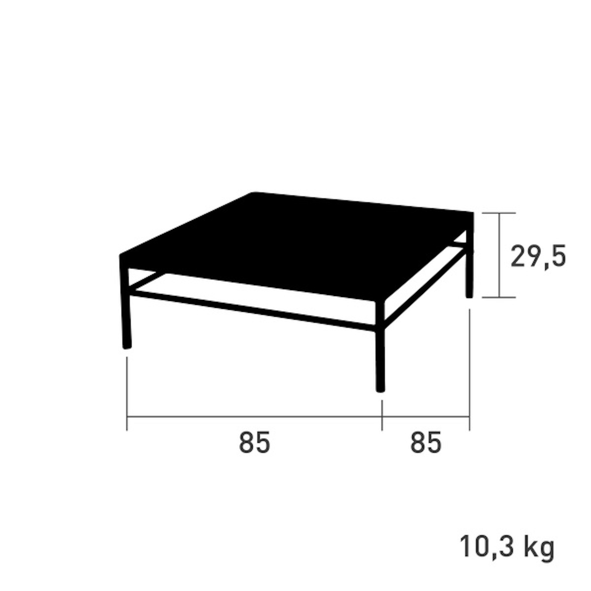 Table basse 85x85cm RIVAGE Vlaemynck basalte avec niche