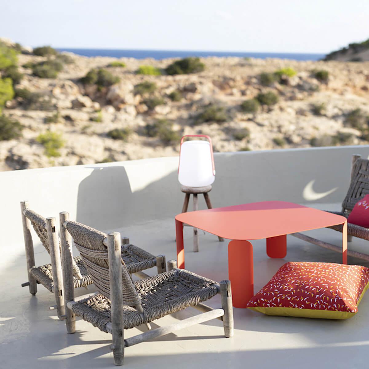 Table basse 90x90cm 42H BEBOP Fermob bleu abysse