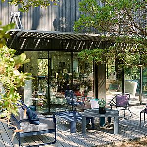 Table basse 90x90cm 42H BEBOP Fermob cèdre