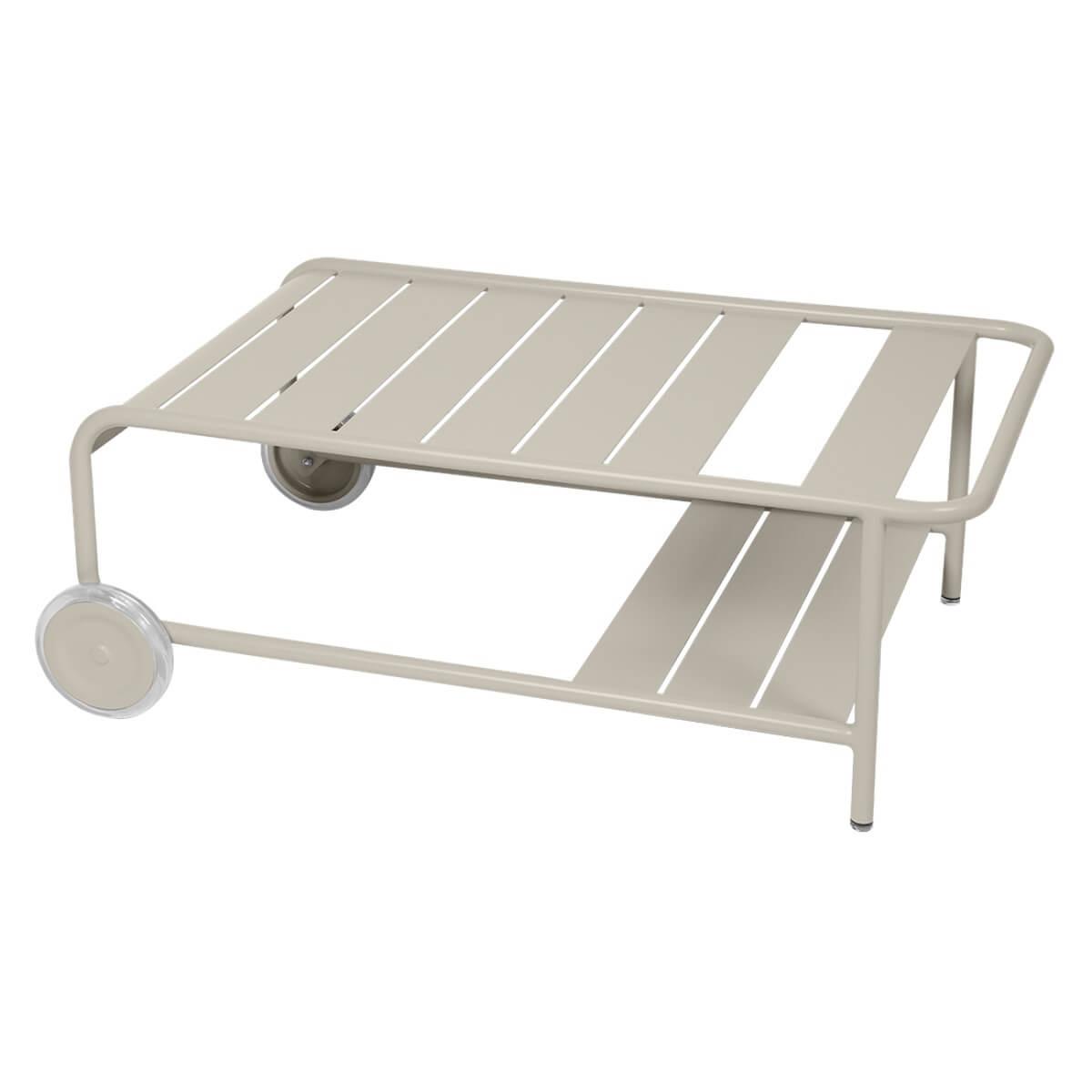 Table basse à roues LUXEMBOURG Fermob gris argile