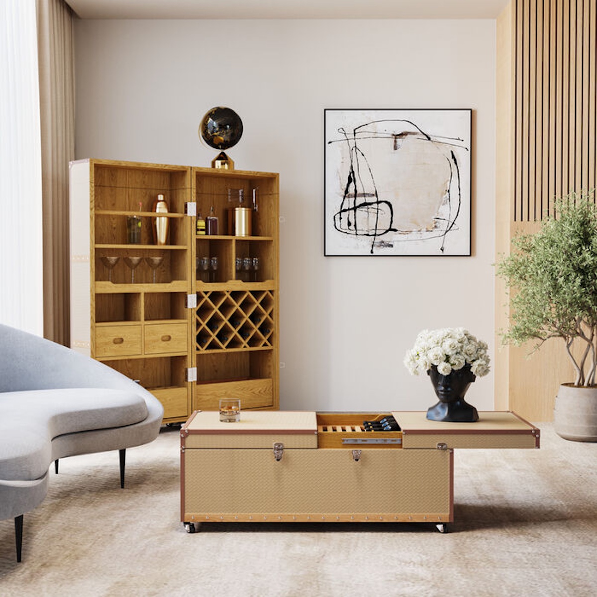 Table basse bar 120x75cm VENEZIA Kare Design Creme