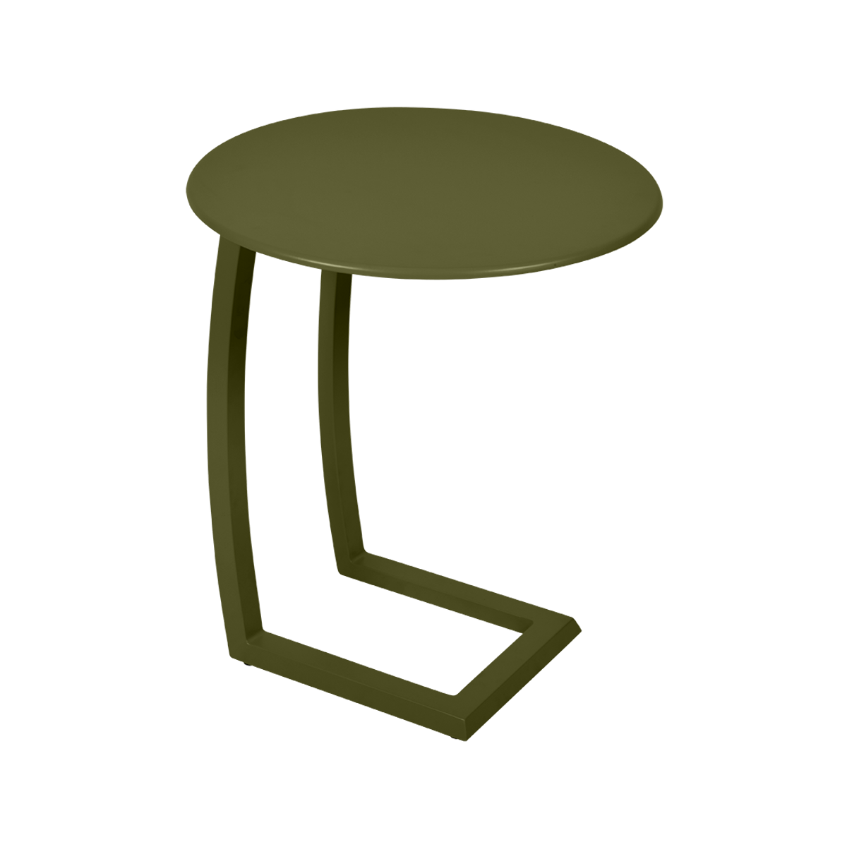 Table basse déportée diamètre 48 cm ALIZE Fermob vert pesto