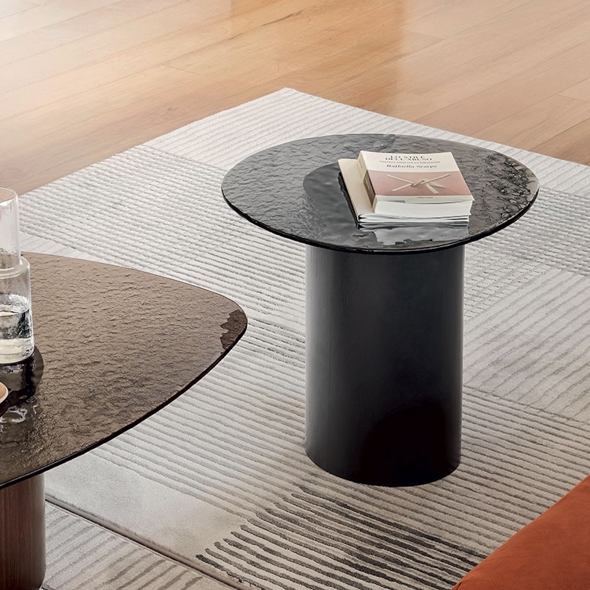Table basse MUSHROOM Calligaris smoke-verre ricotto bronze