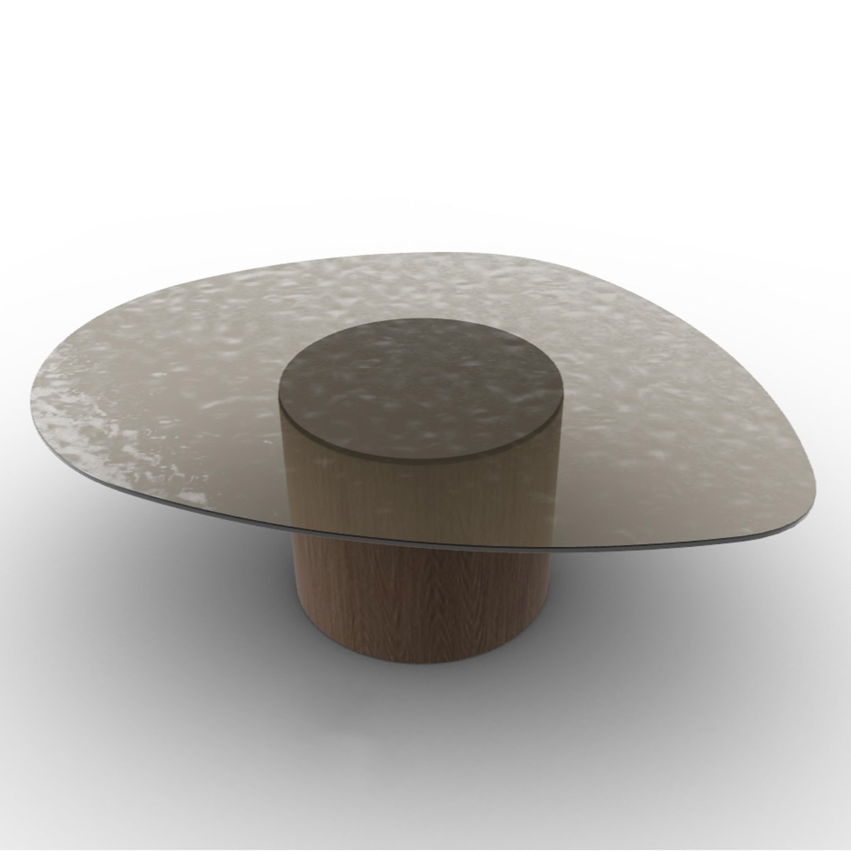 Table basse MUSHROOM Calligaris smoke-verre ricotto gris