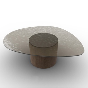 Table basse MUSHROOM Calligaris smoke-verre ricotto gris