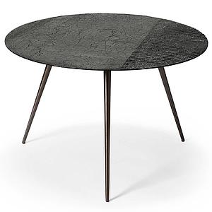 Table basse ronde 65cm LUNA Ethnicraft lava linear black