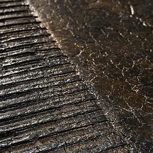 Table basse ronde 65cm LUNA Ethnicraft lava linear whisky