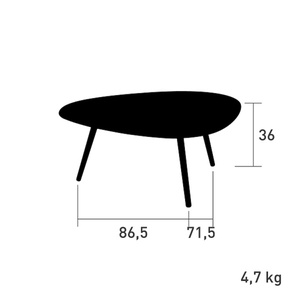 Table basse VANITY Vlaemynck anthracite 86x71cm