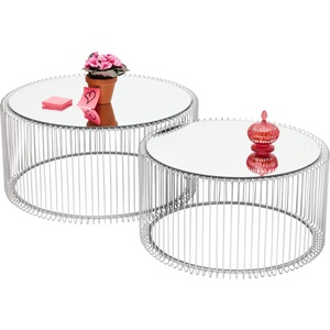 Table basse Wire argenté Set de 2 Kare Design