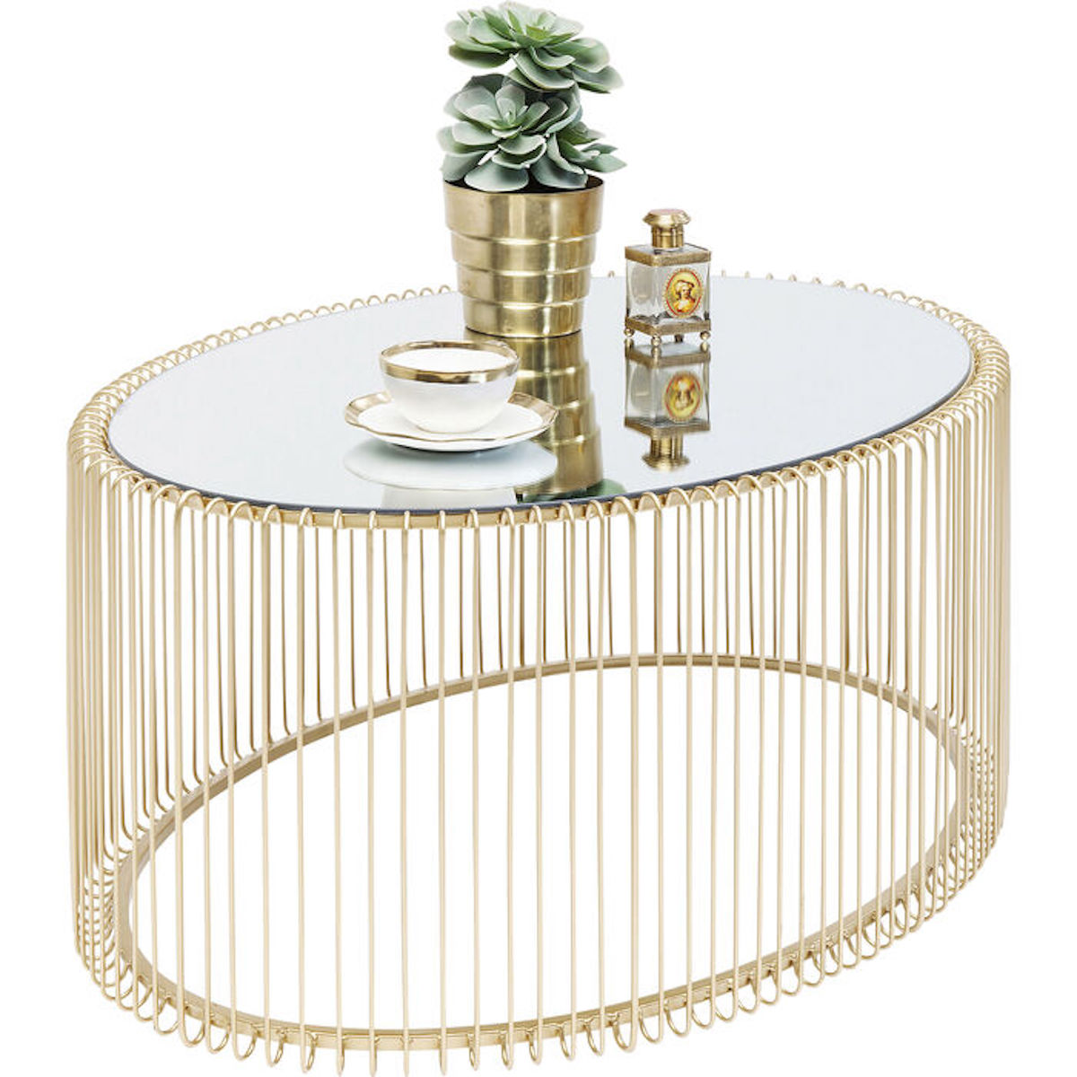 Table basse Wire Uno laiton 60x90cm Kare Design