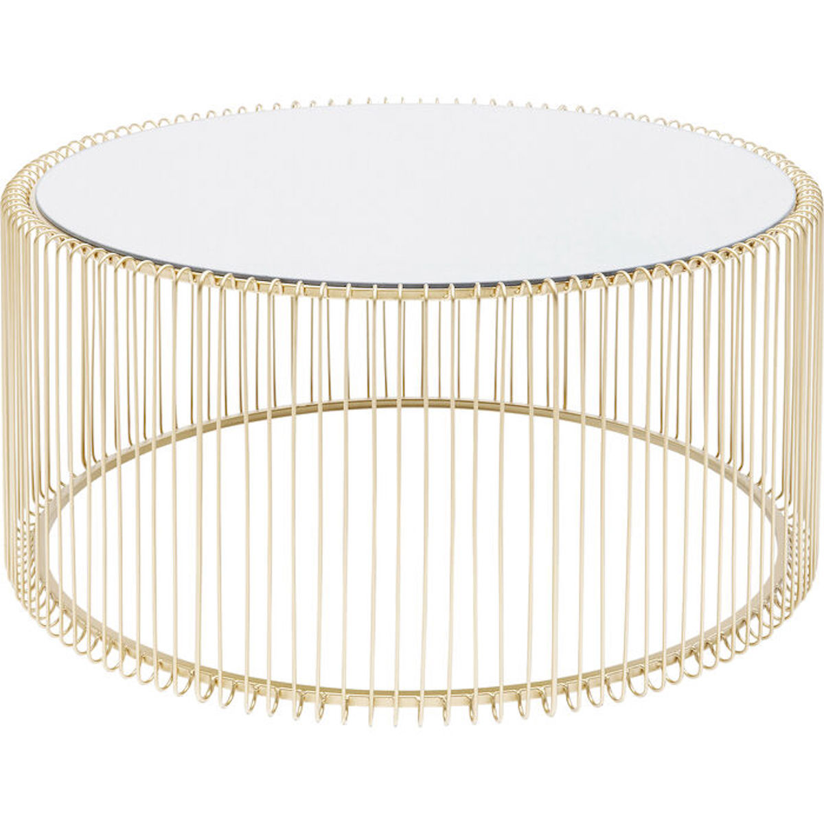 Table basse Wire Uno laiton Ø80cm Kare Design